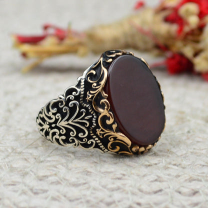 Turkish Handmade Agate Men's Ring