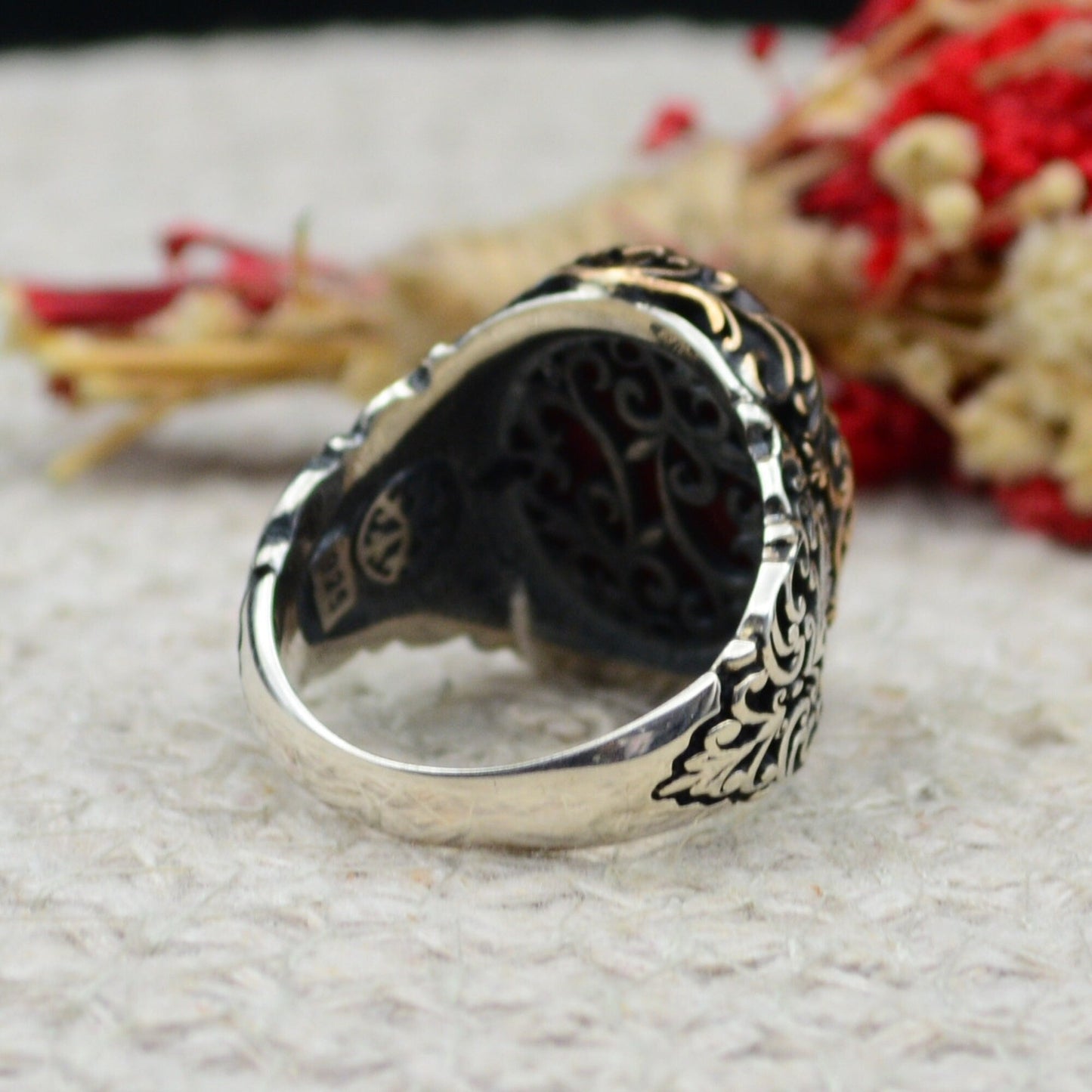 Turkish Handmade Agate Men's Ring