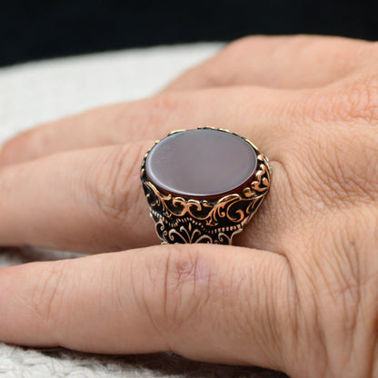 Turkish Handmade Agate Men's Ring