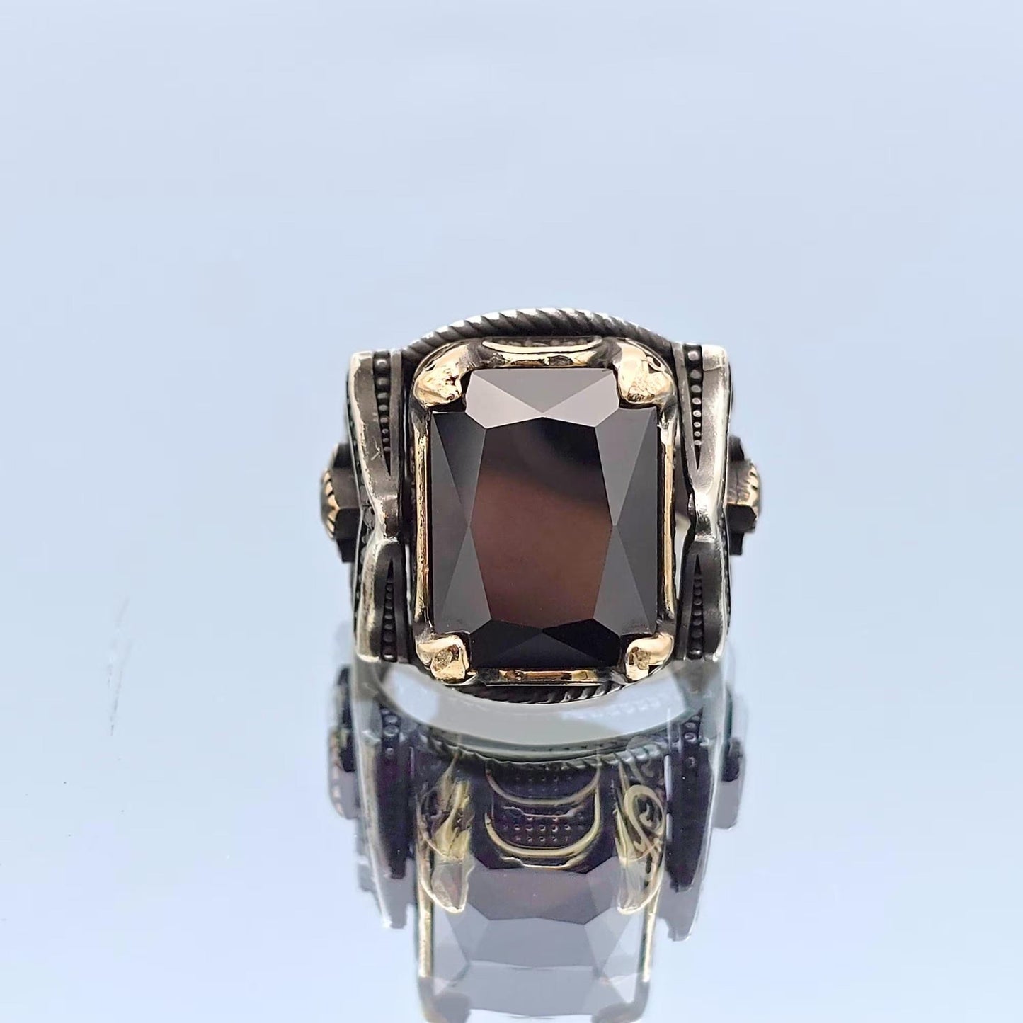 Men Black Onyx Stone Ring