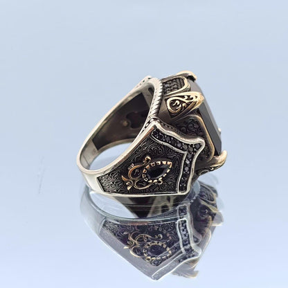Men Black Onyx Stone Ring