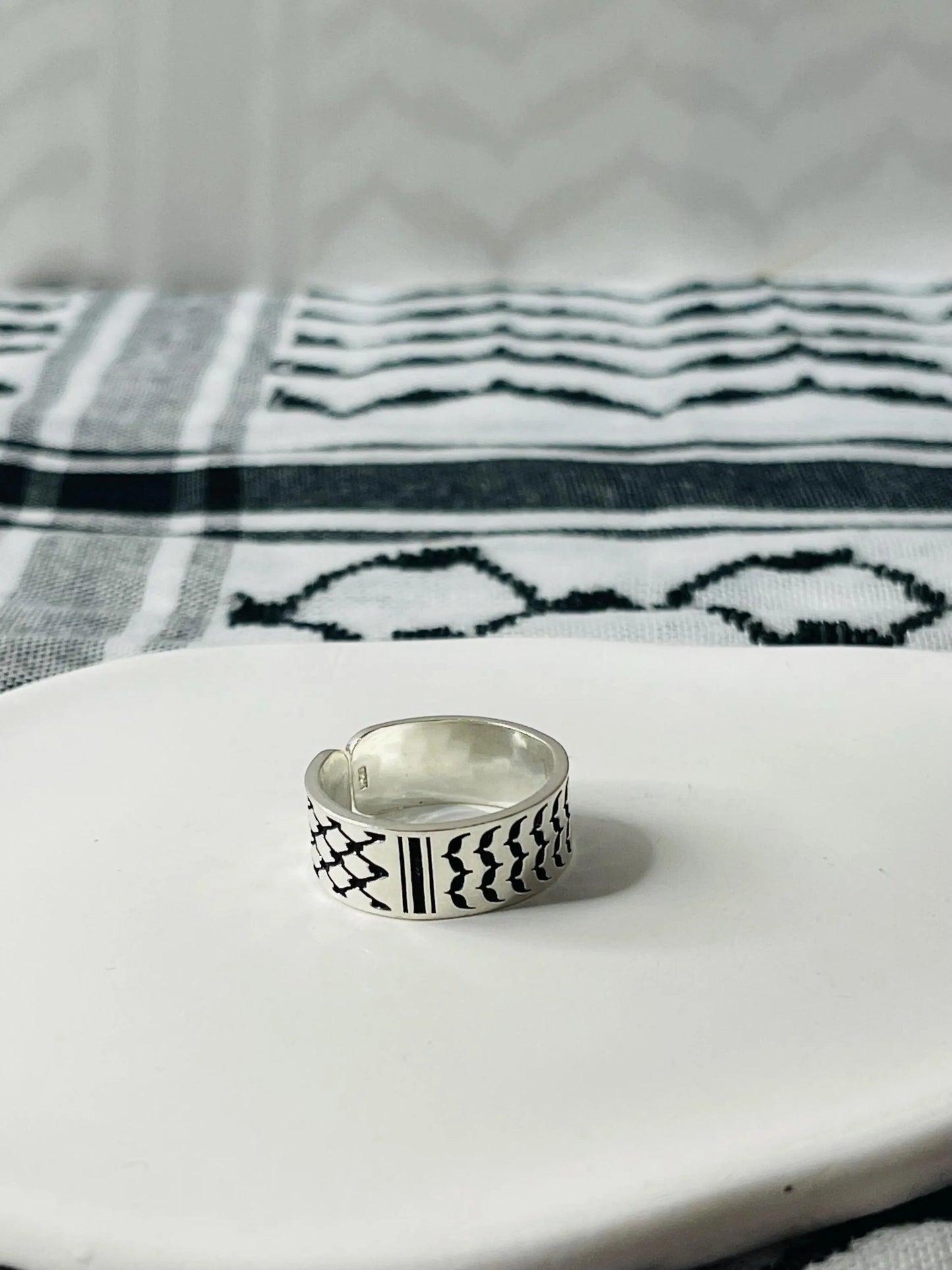 Handmade Palestinian Kufyia Ring