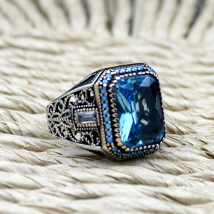 Aquamarine Ring for Men