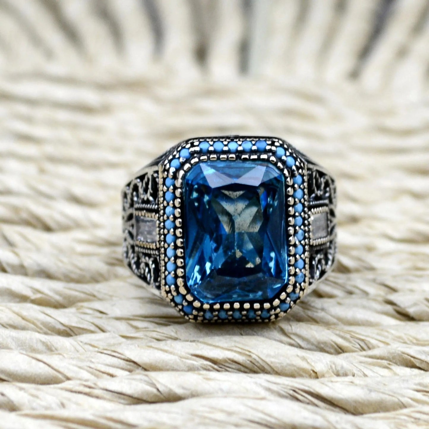 Aquamarine Ring for Men