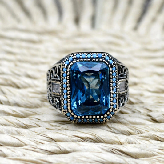 Aquamarine Ring for Men