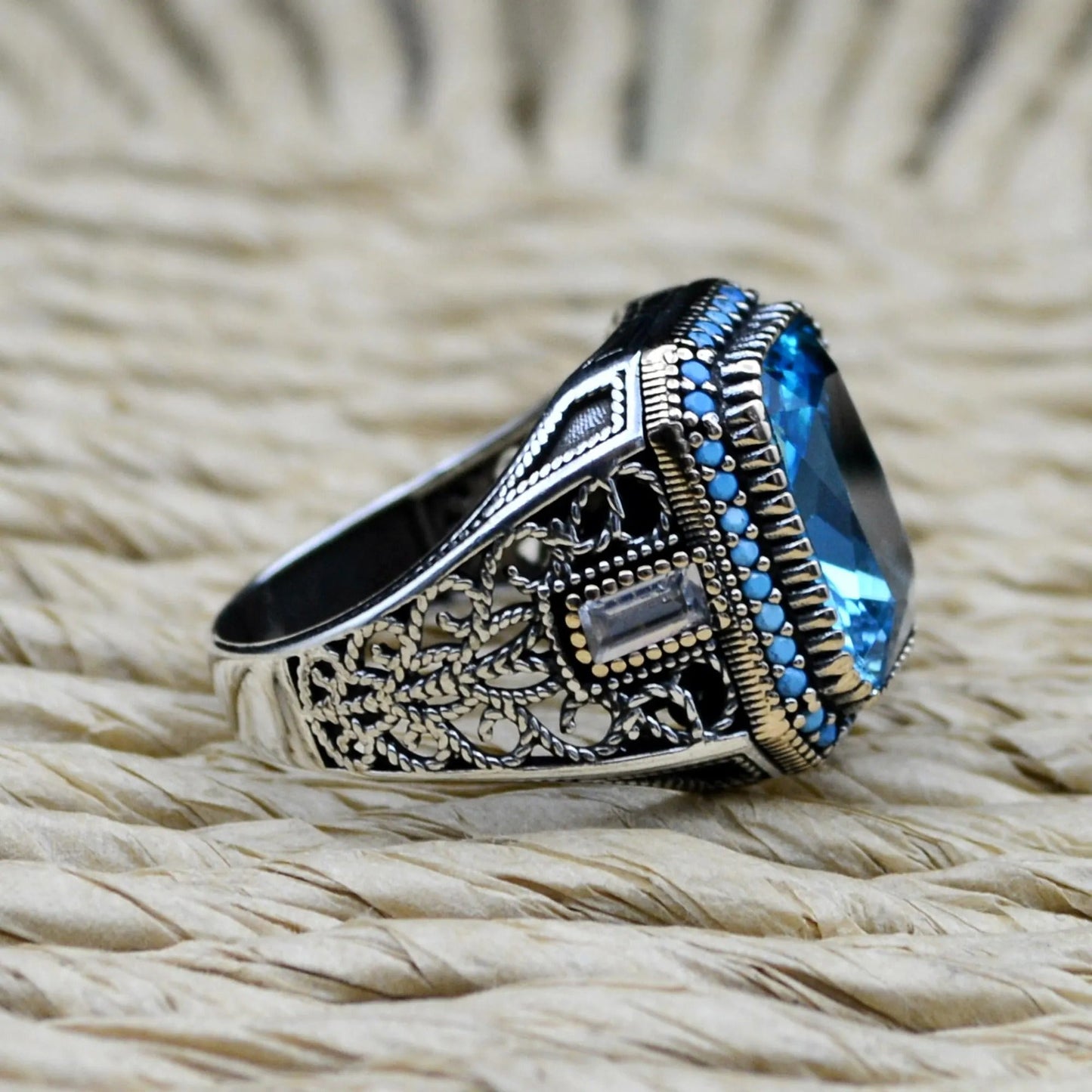 Aquamarine Ring for Men