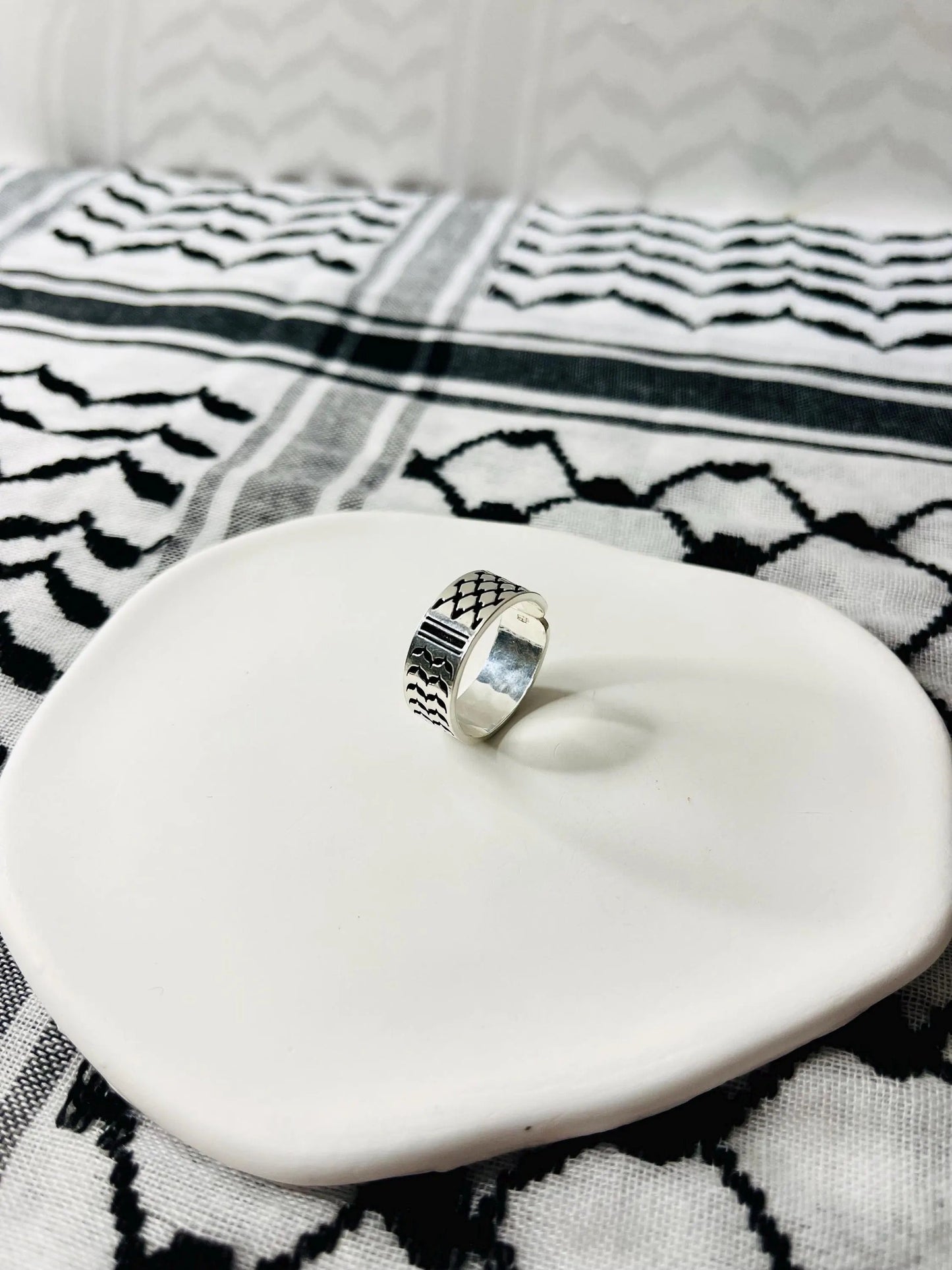 Handmade Palestinian Kufyia Ring