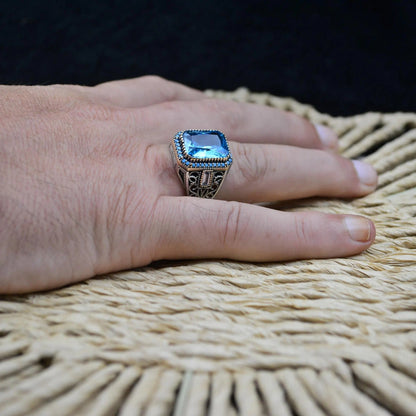 Aquamarine Ring for Men