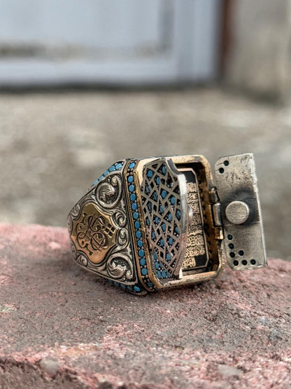 Men Silver Prayer Box Ring Most Loved