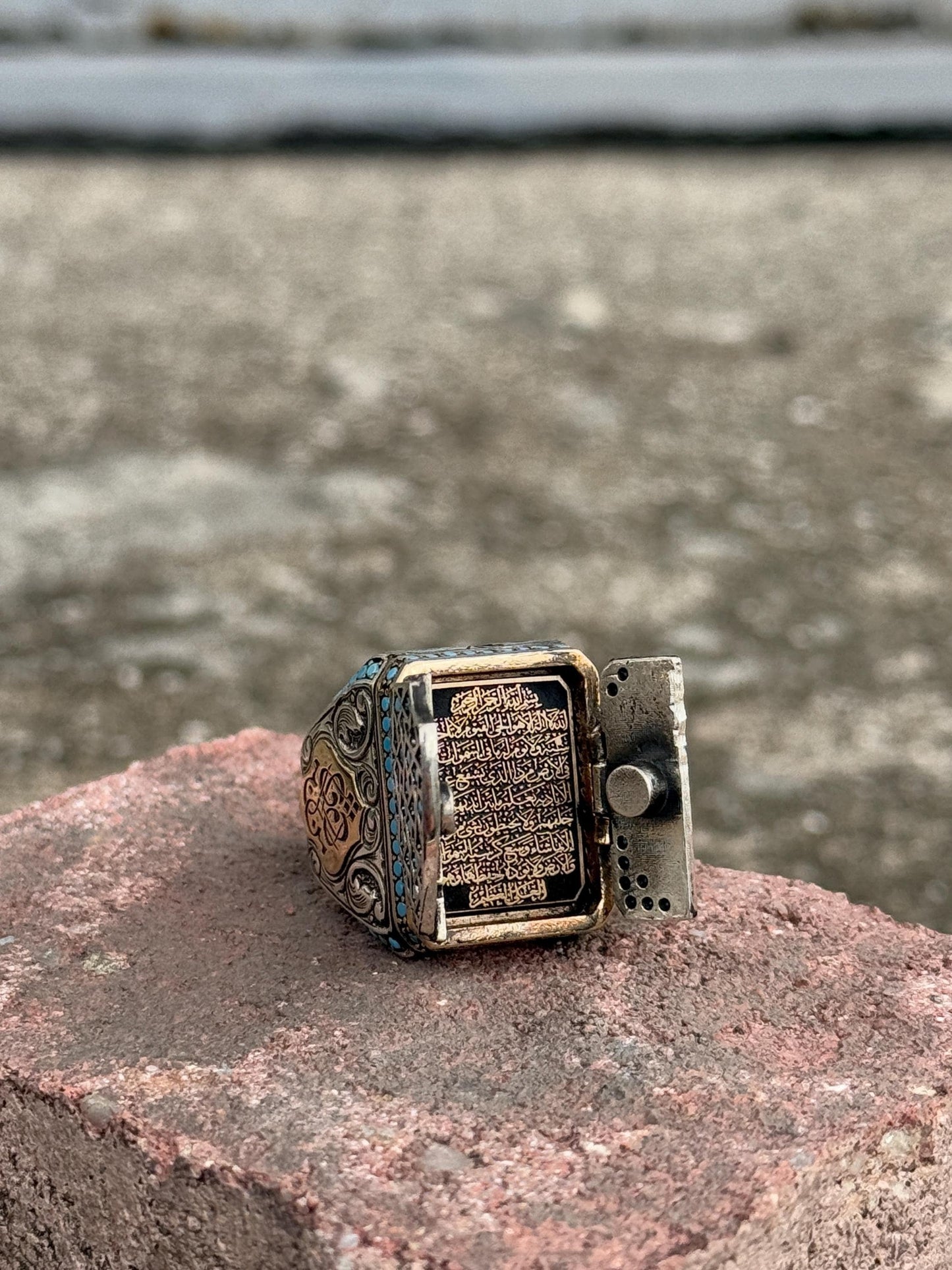 Men Silver Prayer Box Ring Most Loved