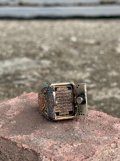 Men Silver Prayer Box Ring Most Loved