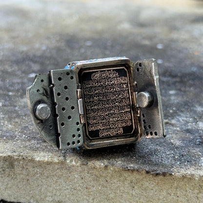 Men Silver Prayer Box Ring Most Loved