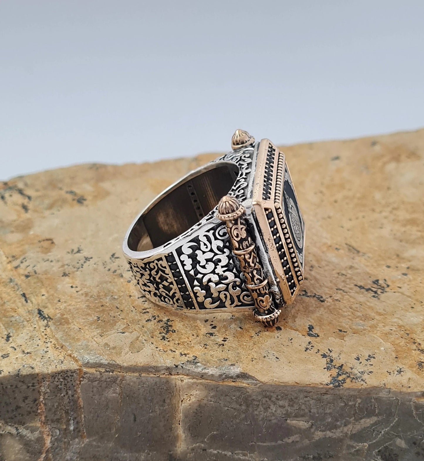Handcrafted Islamic Ring with Kalima Tawhid