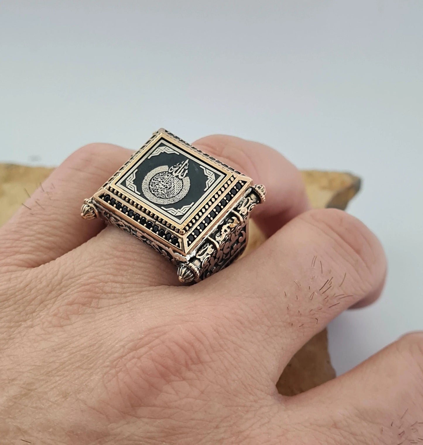Handcrafted Islamic Ring with Kalima Tawhid