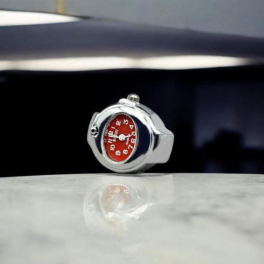 Y2K Adjustable Clock Ring with Unique Goth Style