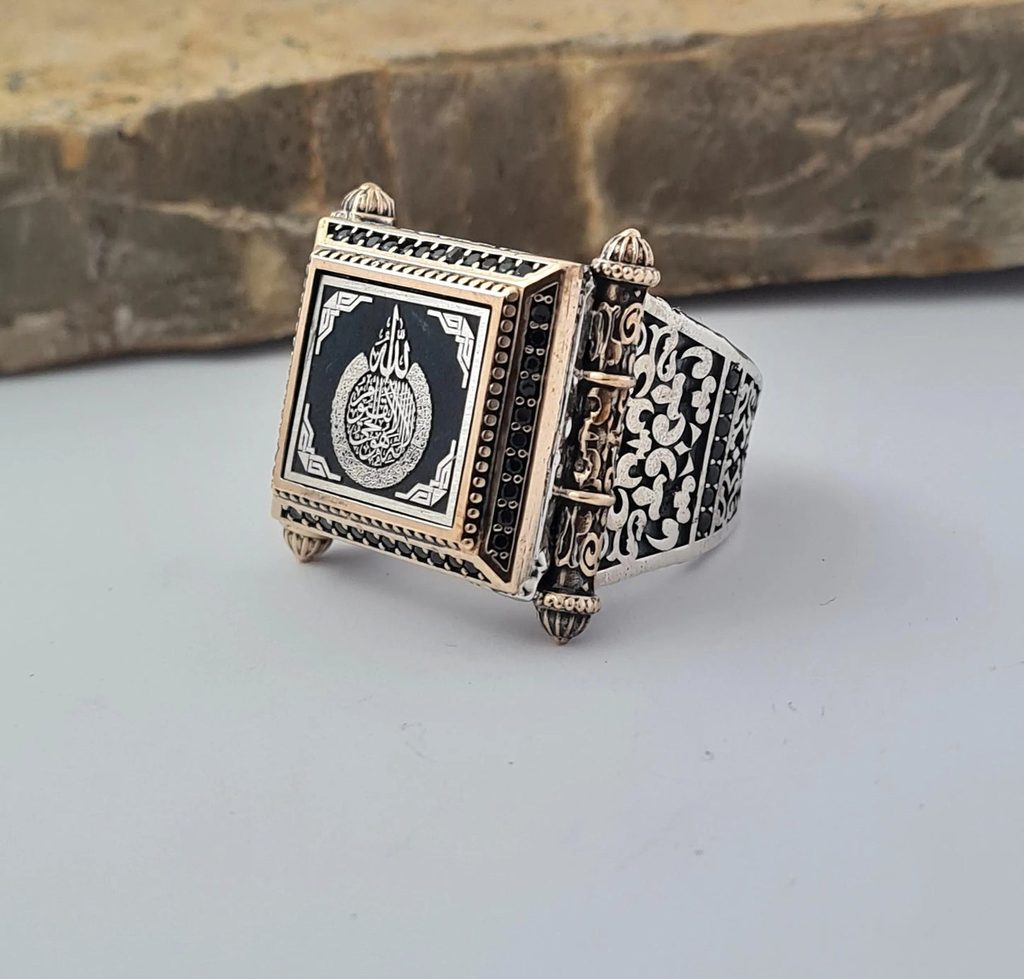 Handcrafted Islamic Ring with Kalima Tawhid
