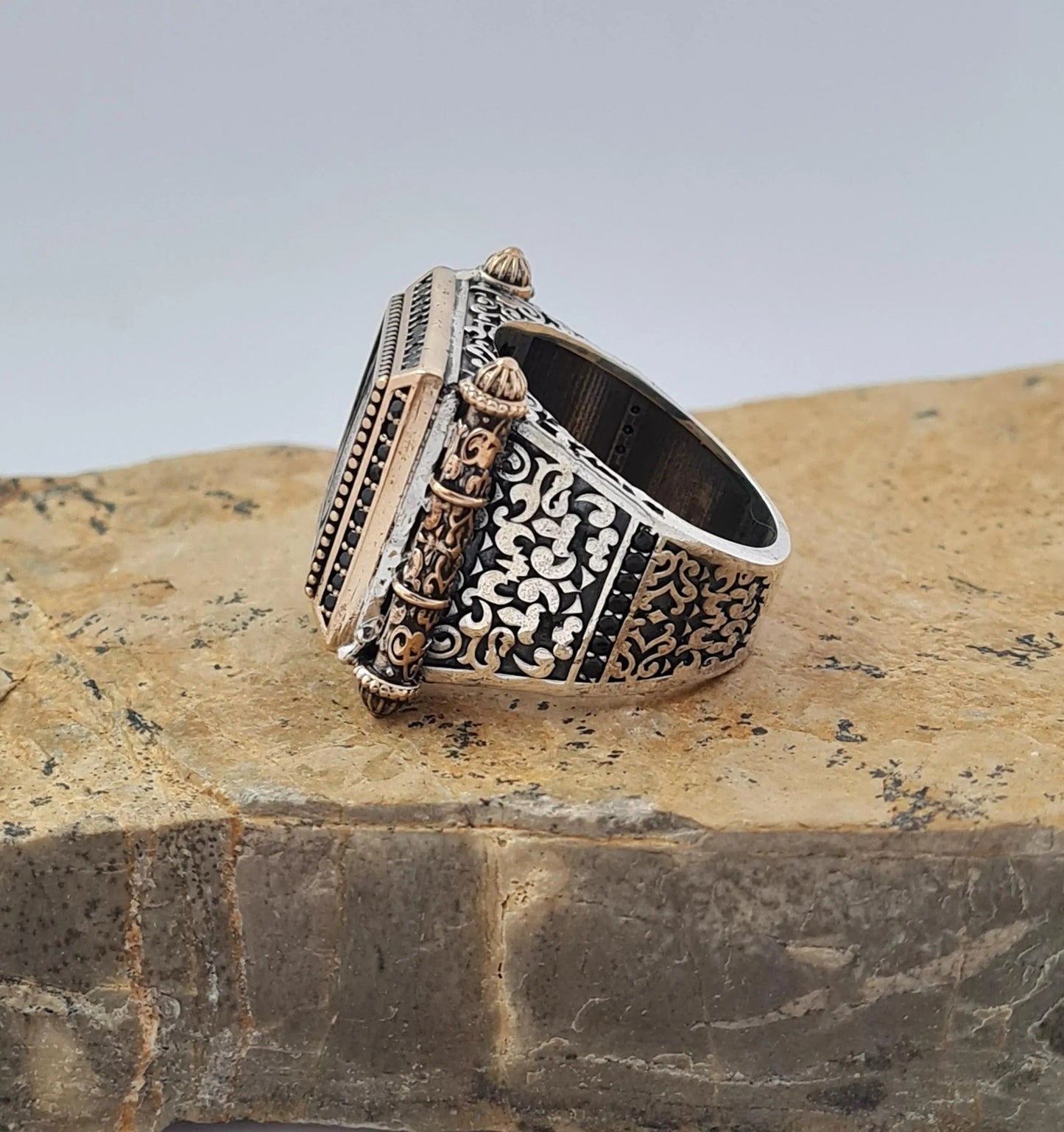 Handcrafted Islamic Ring with Kalima Tawhid