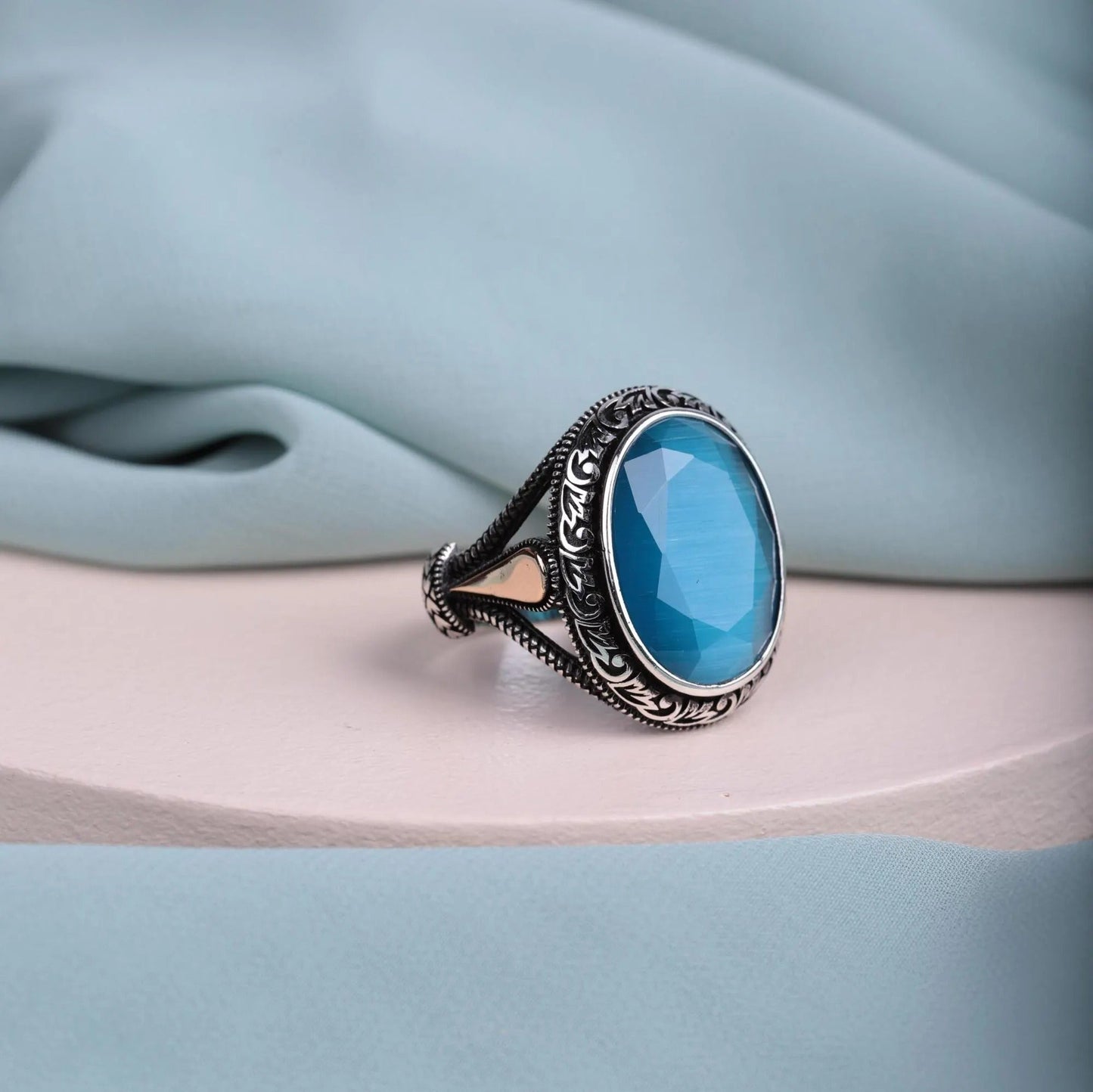 Silver Onyx Stone Ring