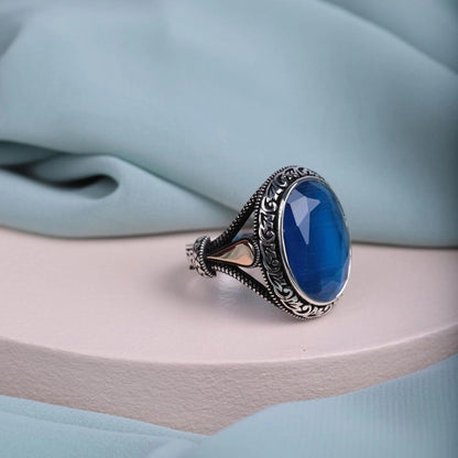 Silver Onyx Stone Ring