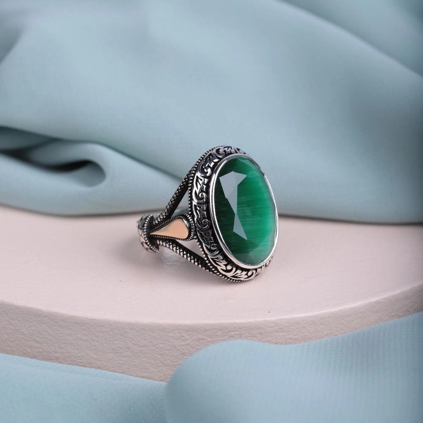 Silver Onyx Stone Ring