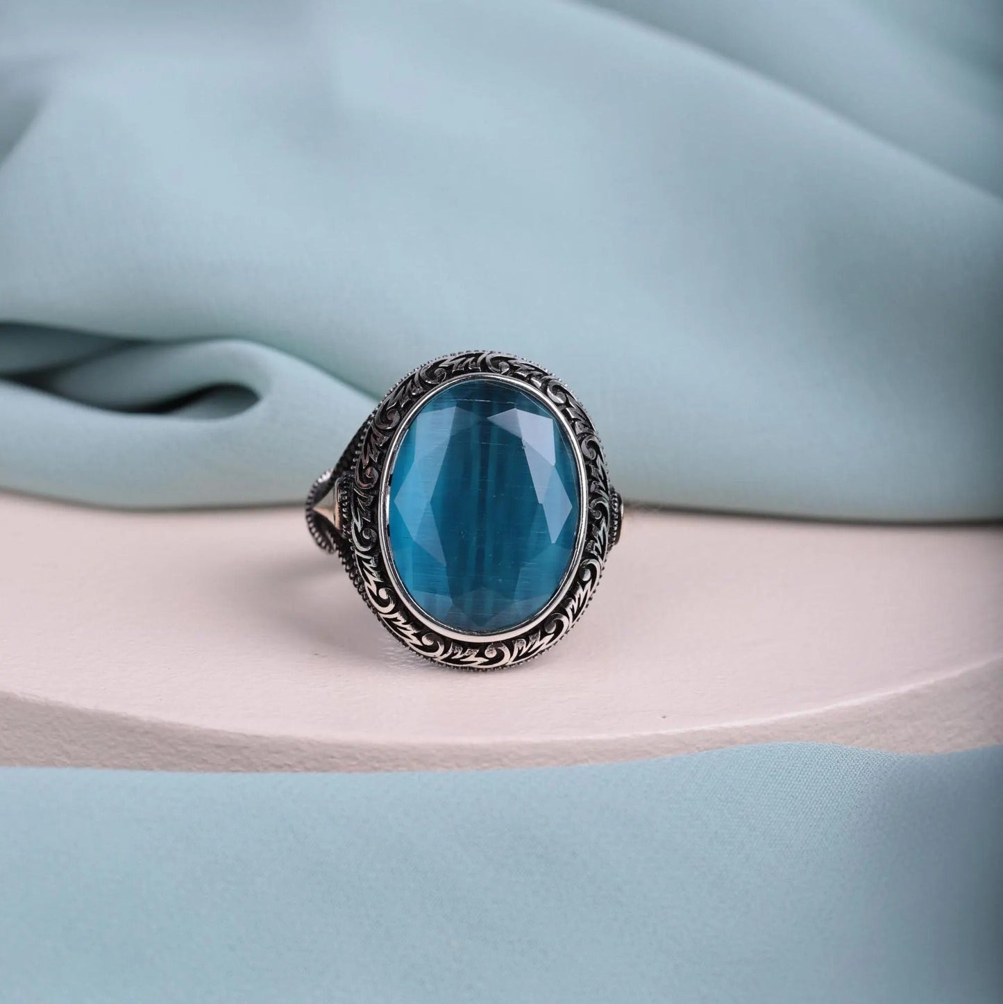 Silver Onyx Stone Ring