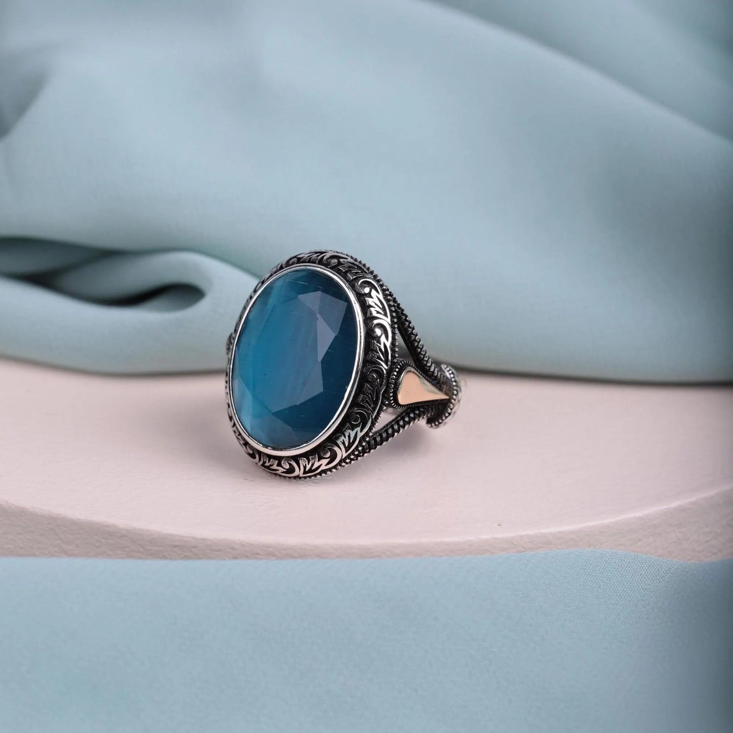 Silver Onyx Stone Ring