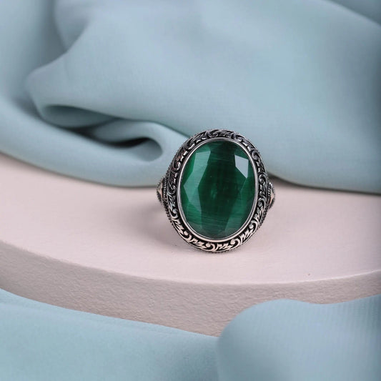 Silver Onyx Stone Ring