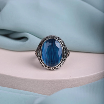 Silver Onyx Stone Ring