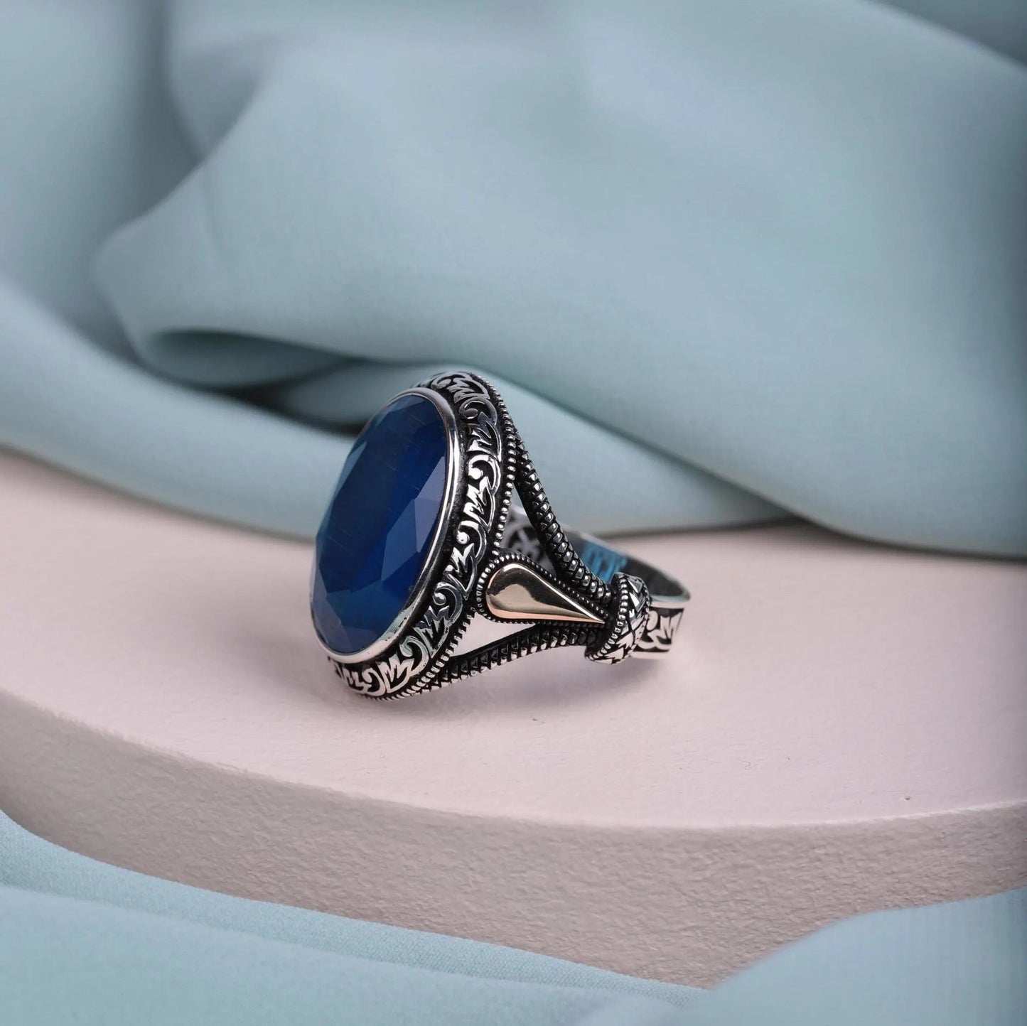 Silver Onyx Stone Ring