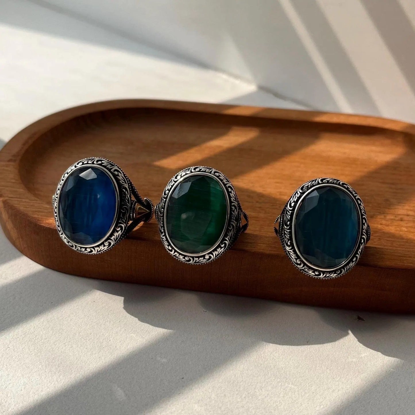 Silver Onyx Stone Ring