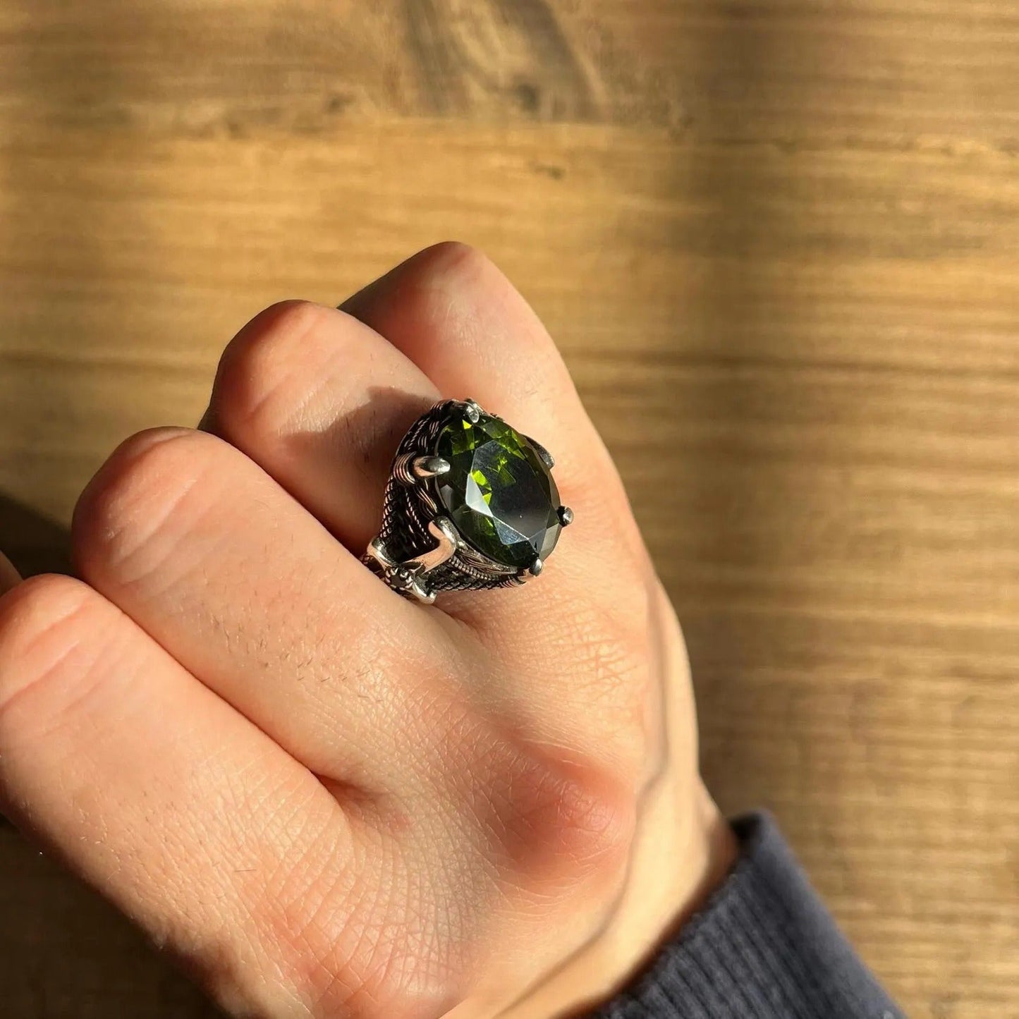 Peridot Sultan Ring for Men