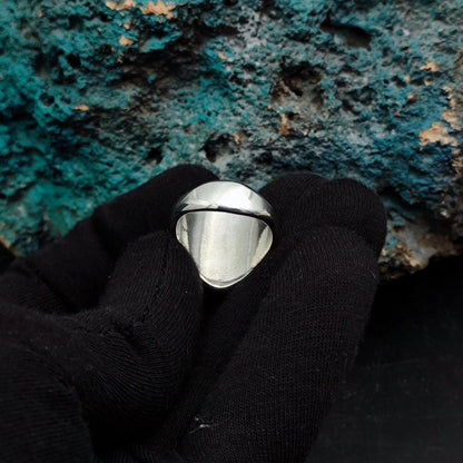Unique Handmade Silver Men's Ring with carved