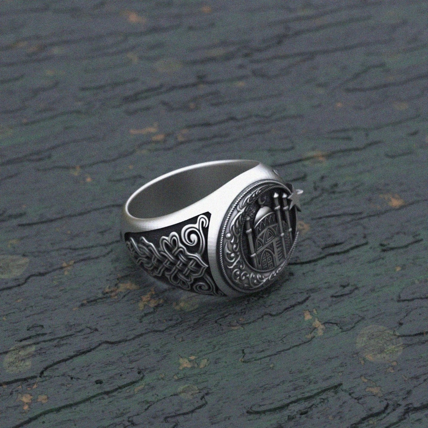 Islamic Mosque Ring 925 Sterling Silver