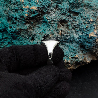 Unique Handmade Silver Men's Ring with carved