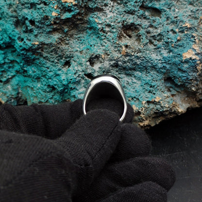 Unique Handmade Silver Men's Ring with carved