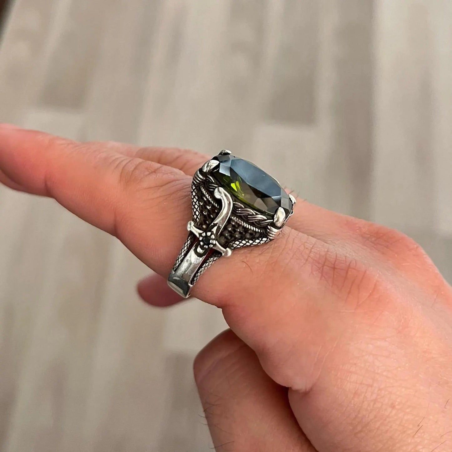 Peridot Sultan Ring for Men