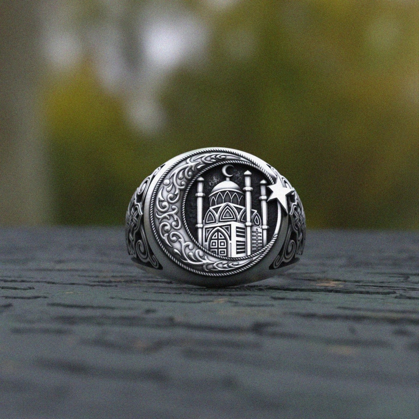 Islamic Mosque Ring 925 Sterling Silver