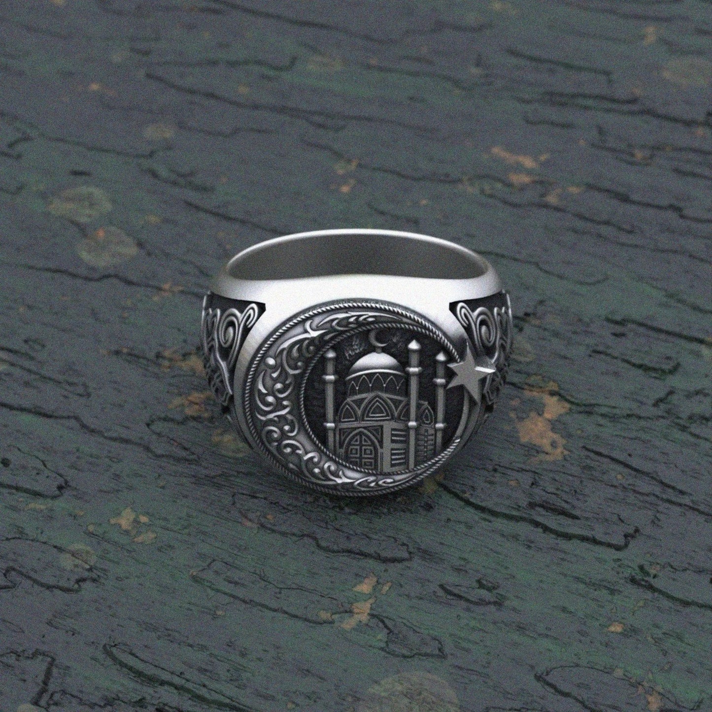 Islamic Mosque Ring 925 Sterling Silver