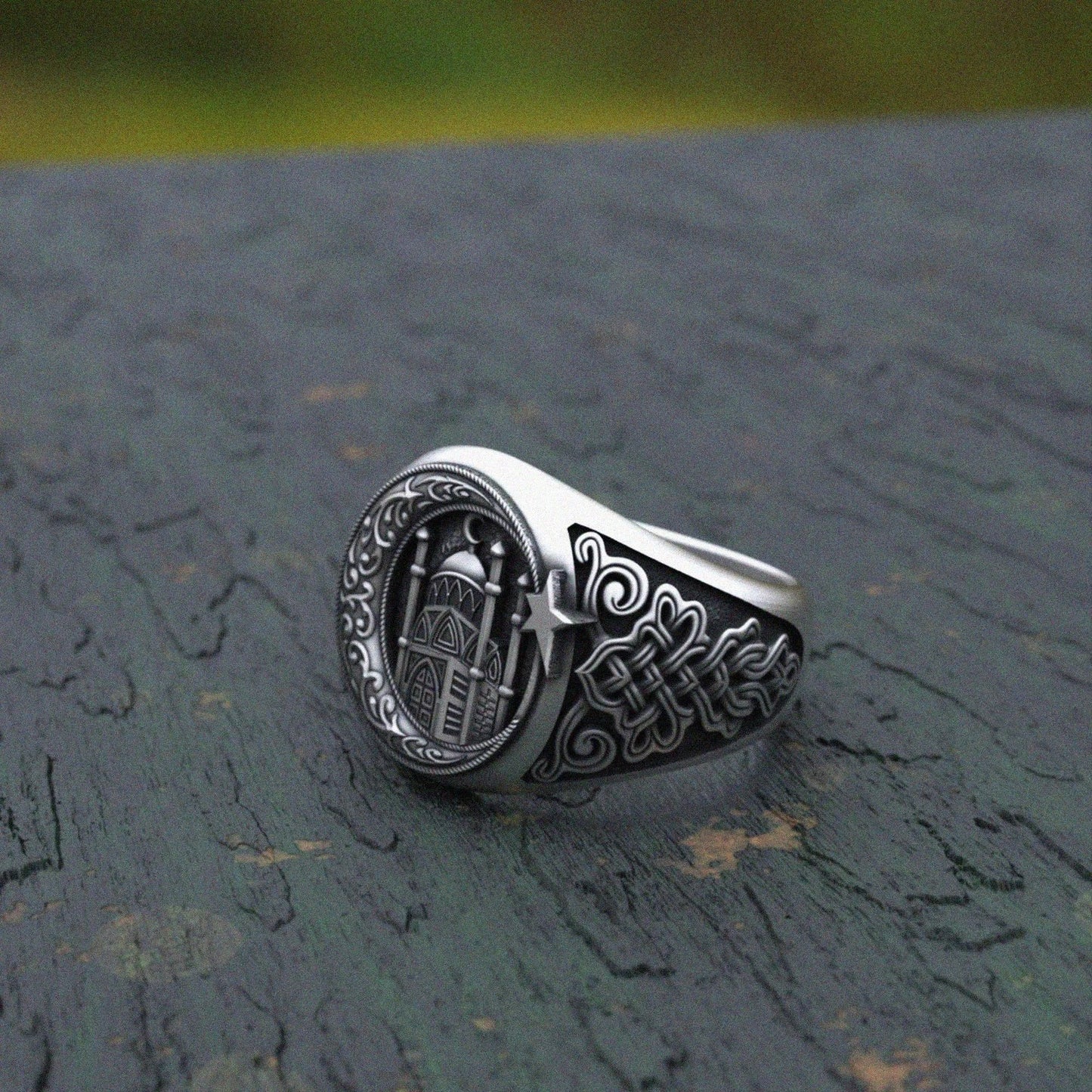 Islamic Mosque Ring 925 Sterling Silver