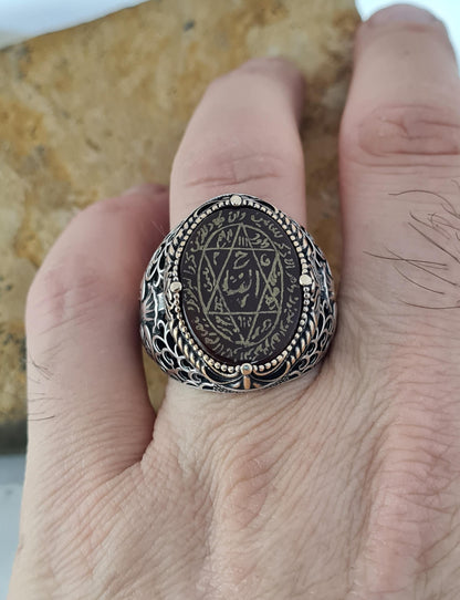 Handmade 925 Silver Seal of Solomon Ring