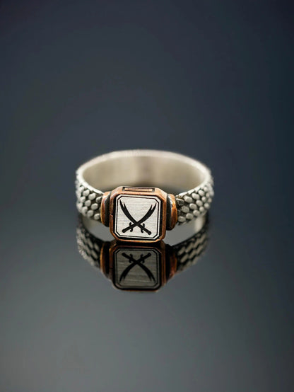 Handmade Sterling Silver Double Zulfiqar Sword Ring